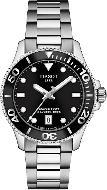 Orë për femra Tissot Seastar 1000 36mm T120.210.11.051.00, e argjendtë