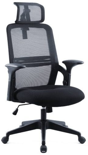 Karrige zyre ergonomike ErtuSolid AMO-80, me mbështetje mesi, me rregullim lartësie, e zezë