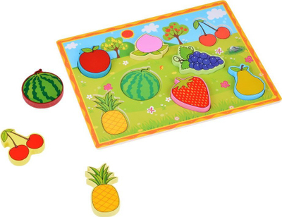 Puzzle druri edukative Jokomisiada MATCH THE FRUITS, 8 copë, shumëngjyrëshe