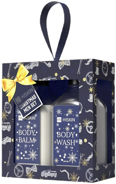 Set kozmetik për meshkuj Hiskin Christmas Men, xhel dushi 200ml, balsam trupi 200ml, blu navy