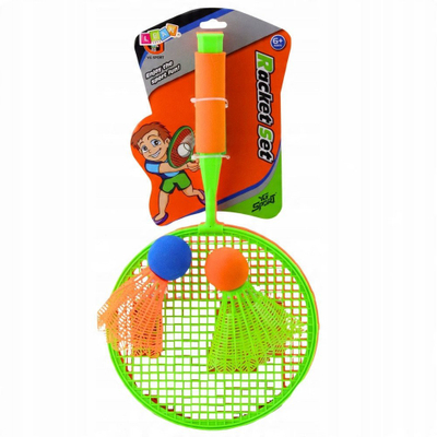 Set raketash badminton pa markë, 2 raketa, 2 flutura me top sfungjeri, shumëngjyrësh