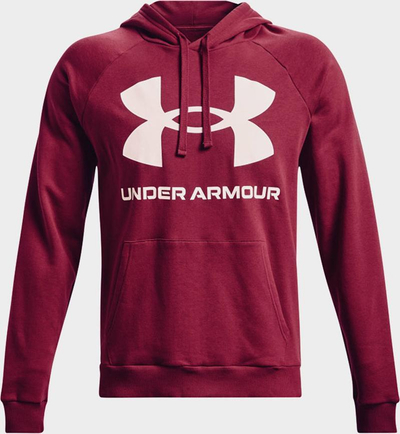 Bluzë me kapuç Under Armour Rival Fleece, logo e madhe, për meshkuj, S, burgundy