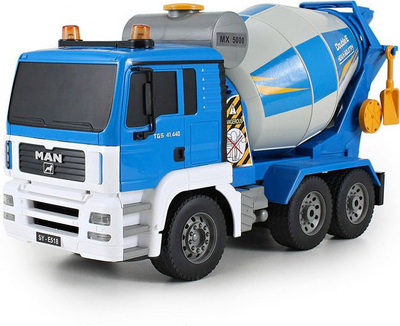 Lodër kamion betoni Double E MAN TGS, me pult, bateri 6V, blu