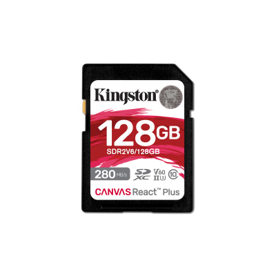 Kartë memorie SD Kingston Canvas React Plus V60, 2x128GB, UHS-II, me lexues kartash