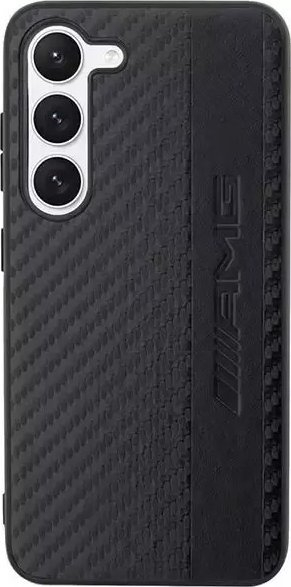 Mbulesë telefoni AMG Samsung Galaxy S23, HardCase, dizajn karbon me emboss, e zezë
