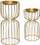 Mbajtëse qirinjsh Fééric Lights &amp; Christmas Hourglass, metal, 26 cm, ngjyrë ari, set me 2 copë