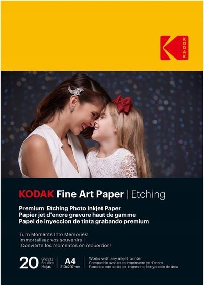 Letër fotografike Kodak Fine Art Paper Etching, A4, 210 g/m², 20 fletë, e bardhë