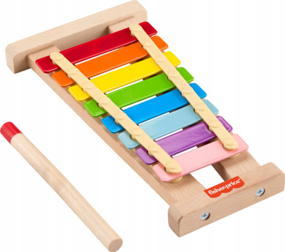 Lodër muzikore Fisher Price, ksilofon druri për fëmijë, 2 pjesë, shumëngjyrëshe