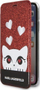 Këllëf telefoni Karl Lagerfeld Valentine për iPhone X / XS, me kapak, i kuq me shkëlqim