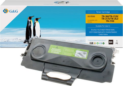 Toner G&amp;G Brother TN2120, 2600 faqe, i zi