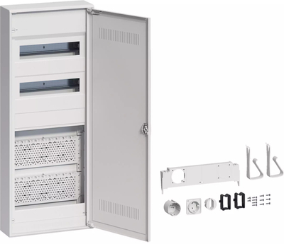 Shpërndarës elektrik Hager Volta Hybrid VA602WWH, 2 shina, derë plastike, i bardhë