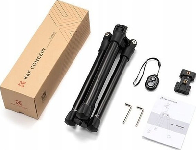 Tripod fotografik K&amp;F Concept KF09.120, 30-170cm, me telekomandë Bluetooth, i zi
