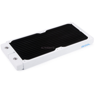 Radiator uji Alphacool NexXxos ST30 V2 280mm, bakër i plotë, 2x140mm, i bardhë