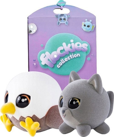 Set figurina Flockies TM Toys Suitcase, valixhe koleksioni me 24 ndarje, 2 figurina, shumëngjyrëshe