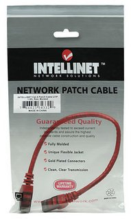 Kabllo rrjeti Intellinet Cat6 UTP, 0.3 m, snagless, e kuqe