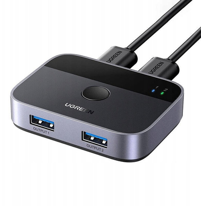 KVM switch Ugreen AW502, 2 porta USB C, 4K 60Hz, argjendtë