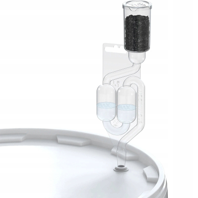 Absorbues ere fermentimi Brewferm Maxi Airlock, me karbon aktiv, plastikë rezistente, transparent