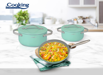 Set gatimi 5 pjesësh Cooking by Heinner Creta, alumin, 56x34x14.5 cm, jeshil