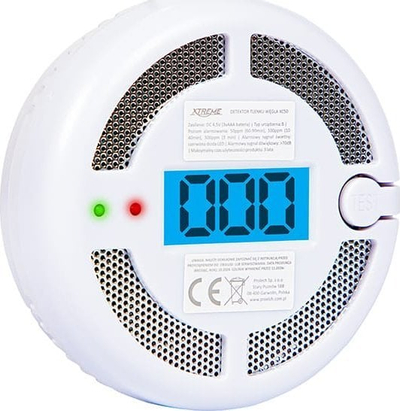 Детектор на јаглерод моноксид Carbon Monoxide Sensor, сертифициран, звучна сирена, бел
