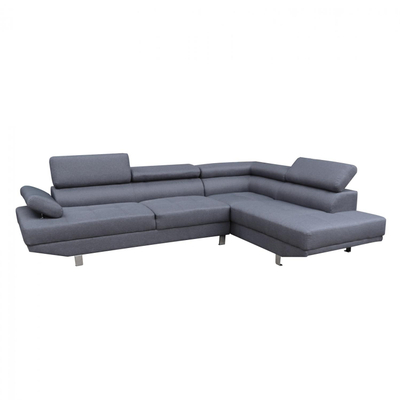 Divan këndor Goro (i djathtë) tapiceri gri 270×200×87 cm (HM3085.10L), gri