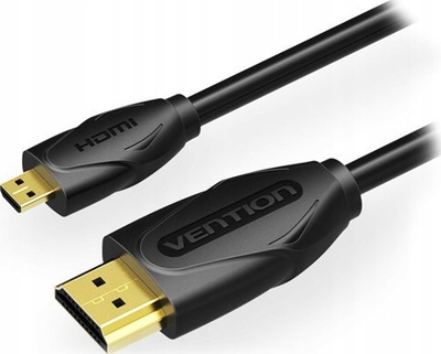 Kabllo Micro HDMI në HDMI Vention, 2m, audio video, i zi