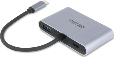 Docking station Dicota D32064, USB-C, kompakt, argjendtë