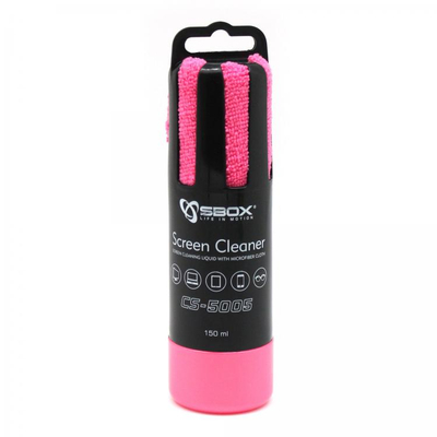 Sprej për pastrim SBOX, 150 ml + leckë mikrofibër, rozë