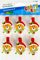 Kapëse druri dekorative Craft with Fun Christmas Bear, 4 cm, 6 copë, shumëngjyrëshe
