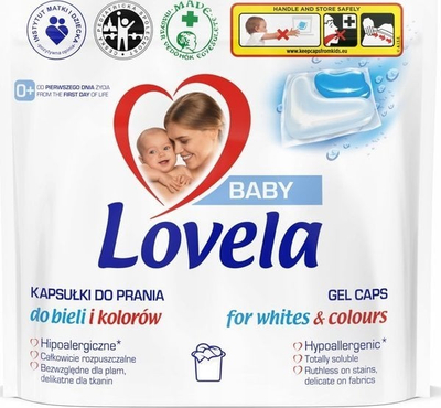 Капсули за перење Lovela Baby Hypoallergenic Universal, за бела и шарена облека, 36 парчиња
