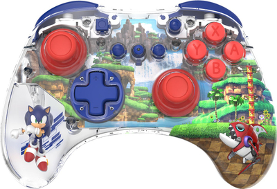 Безжичен контролер PDP REALMz за Nintendo Switch, Sonic Green Hill Zone, LED, повеќебоен