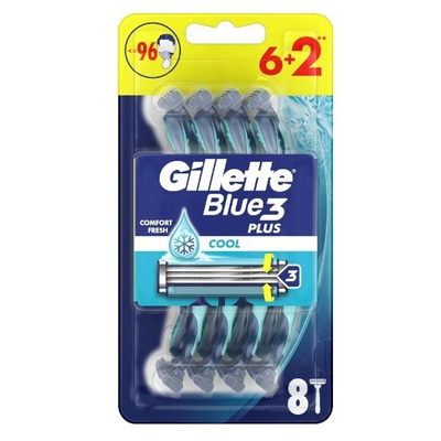 Set brisqe për rrojë për meshkuj Gillette Blue3 Cool, 6 + 2 copë