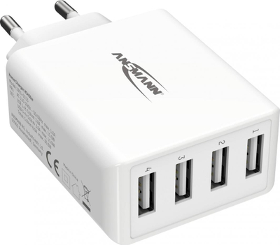 Karikues muri Ansmann HC430, 4x USB A, 30W 3A, i bardhë