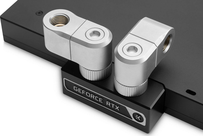 Përshtatës ftohës uji EK Water Blocks EK-Quantum Torque Double Rotary 28mm, offset 28mm, Satin Titanium