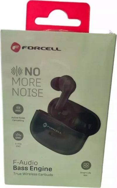 Kufje wireless Forcell F Audio Bass Engine, TWS, me ANC e ENC, të zeza