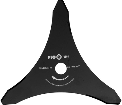 Нож за моторна коса FLO 79565, 305mm, 25.4mm, со три заби