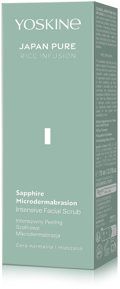 Peeling fytyre Yoskine Japan Pure Rice Infusion Intense Sapphire Micropeeling, skrab eksfoliues, për lëkurë më të shndritshme