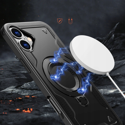 Kllëf telefoni Hybrid Armor Trendy, për iPhone 16 Plus, me MagSafe, i zi