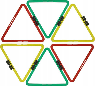 Shkallë stërvitje Maxwel Triangles, palosëse 4 m, set 6 trekëndësha, shumëngjyrëshe