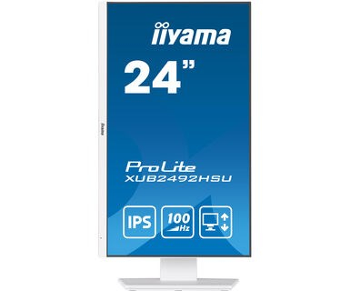 Monitor iiyama XUB2492HSU-W6, 23.8", 1920 x 1080, Full HD, 100 Hz, i bardhë