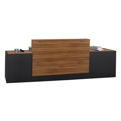 Banak recepsioni Homemania Supreme HM2359, 328x63x108 cm, gri me honey oak
