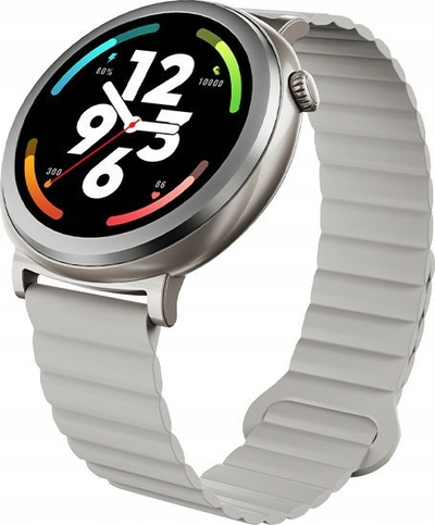 Smartwatch HiFuture Aurora, ekran me prekje, i papërshkueshëm nga uji, argjend
