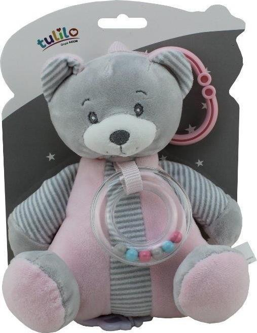 Lodra muzikore Tulilo Pink Bear, arush pelushi, 18 cm, rozë