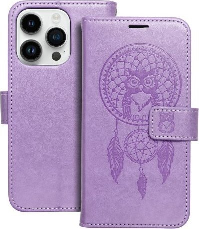 Këllëf–portofol Futera Mezzo Book për iPhone 14 Pro, mbyllje me magnet, lëkurë eko, vjollcë