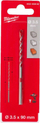 Spiralë betoni Milwaukee Premium TCT, 3.5mm, 90mm, metalike