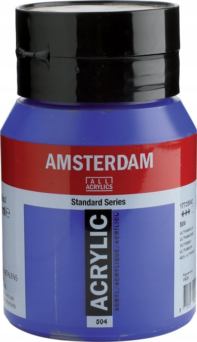 Bojë akrilike Amsterdam Standard Series 504, 500ml, ultramarin, blu e errët