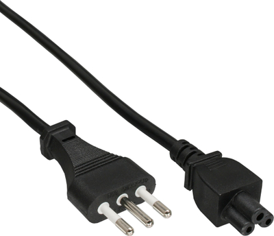 Kabllo rryme InLine për laptop, prizë italiane në NB plug, 2 metra, e zezë