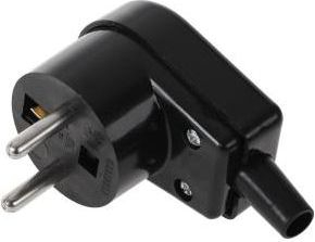 Prizë këndore Elgotech WT-20S-2, me tokëzim, 16A 250V, e zezë