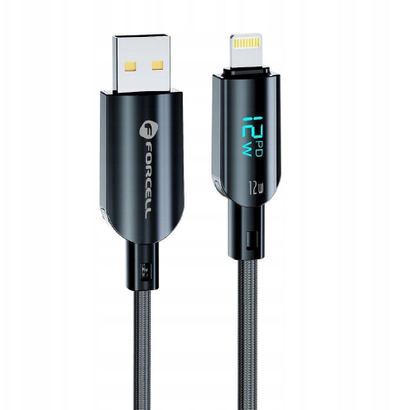 Kabllo USB Forcell F Energy C273, USB A në Lightning, 1.2m, i zi