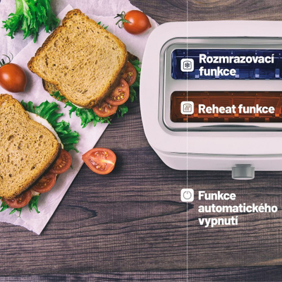 Toster Lauben T17WS, 2 feta, 7 nivele pjekjeje, i bardhë