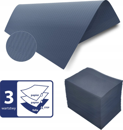 Peceta dentare Menodent, 33 x 45 cm, 3 shtresa, blu navy, 100 copë